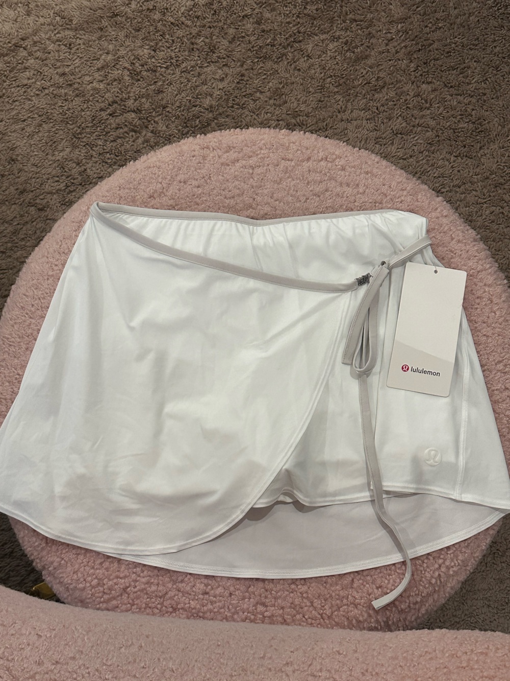 lululemon athletica White Athletic Shorts with Subtle Gray Trim